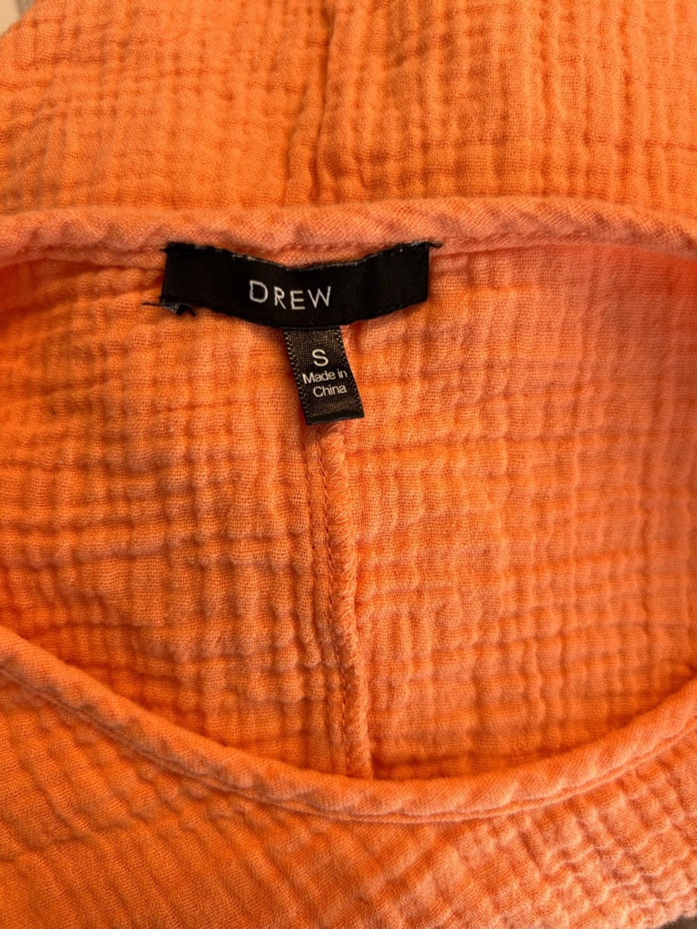 Drew from Anthropologie Women’s Orange Flutter Sleeve Gauze Top, Size Small - Picture 6 of 8